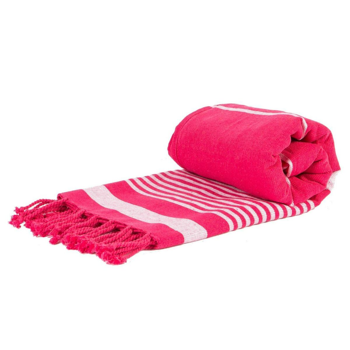 Deluxe Cotton Turkish Bath Towel Beach Sauna Hammam Blanket 157 x 87cm Hot Pink - Image 1