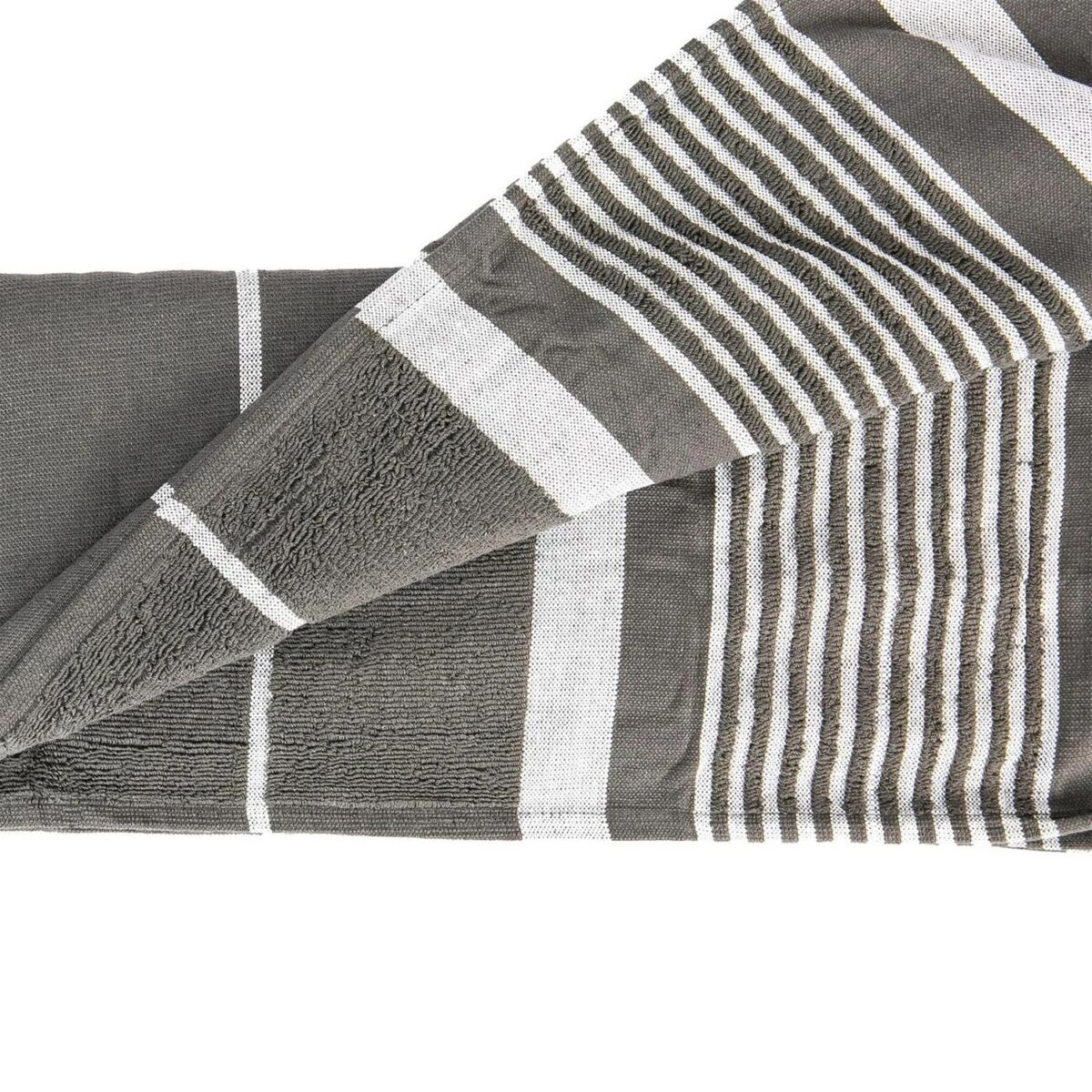 Deluxe Turkish Cotton Bath Towel Beach Peshtemal Fouta 157 x 87cm Steel Grey - Image 4
