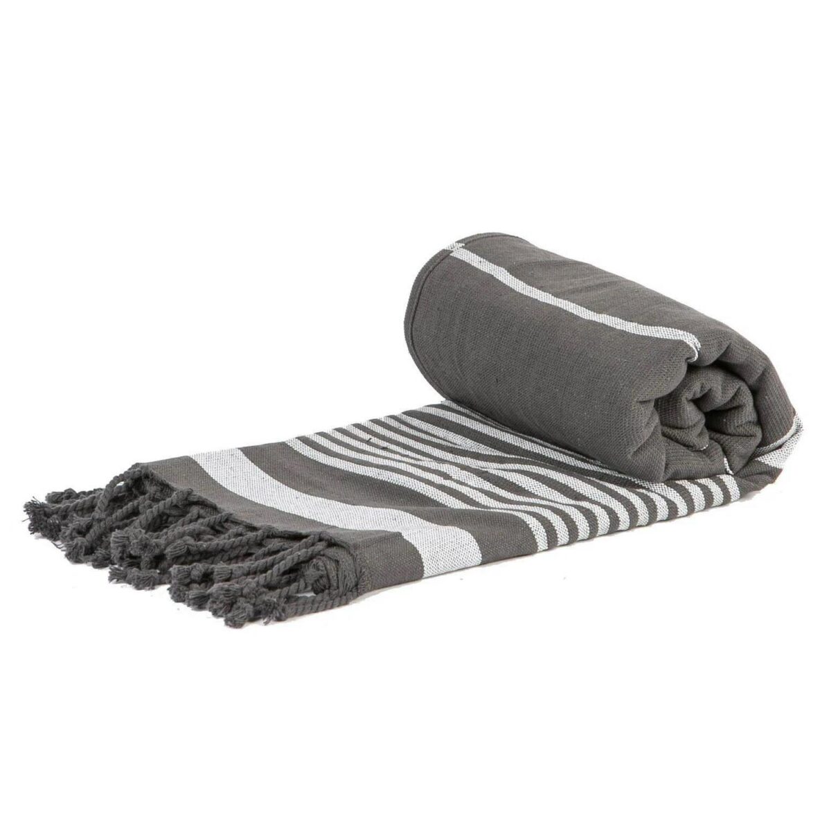 Deluxe Turkish Cotton Bath Towel Beach Peshtemal Fouta 157 x 87cm Steel Grey - Image 1