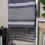 Deluxe Turkish Cotton Bath Towel Beach Peshtemal Fouta 157 x 87cm Steel Grey - Image 6