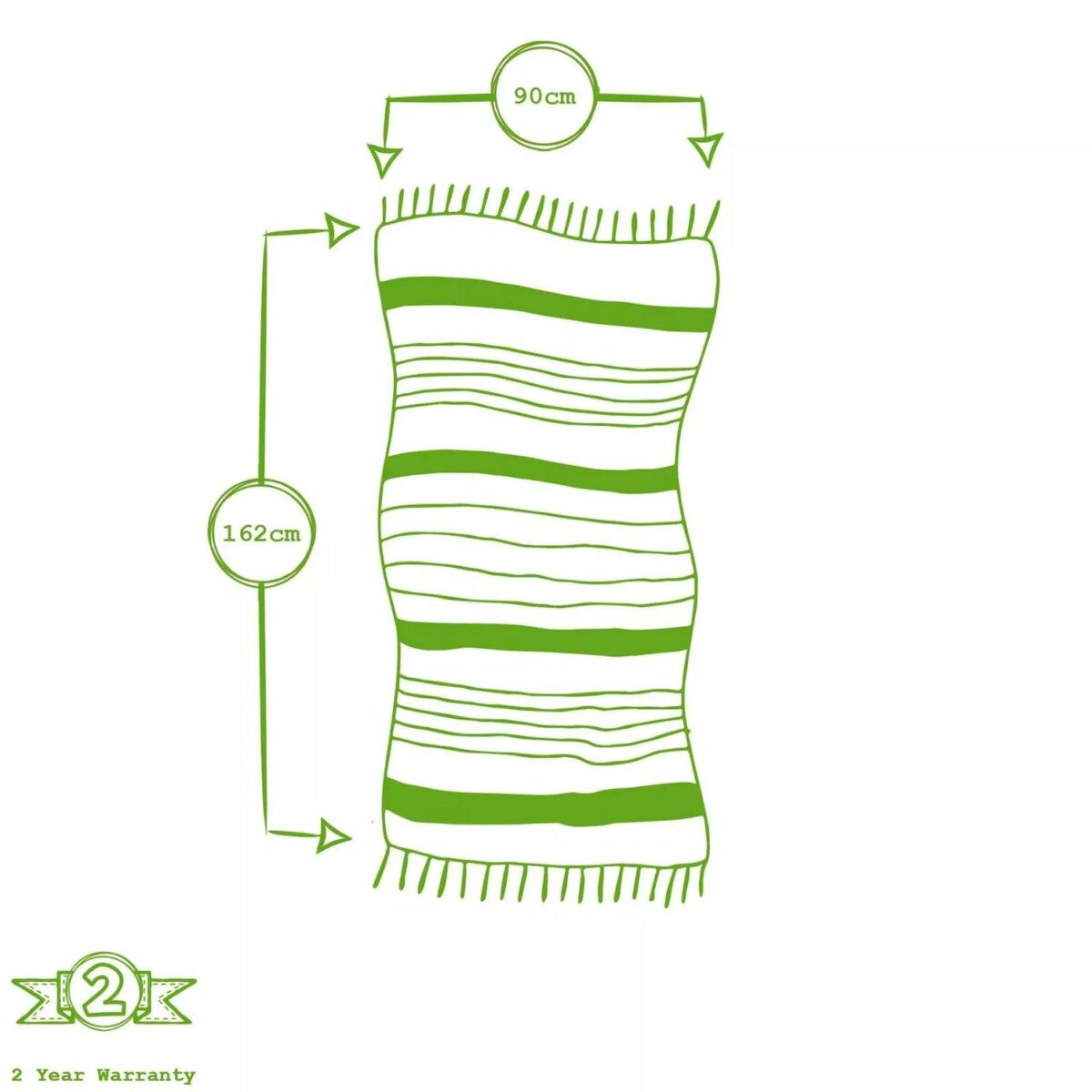 Deluxe Turkish Cotton Bath Towel Lightweight Beach Peshtemal 162 x 90cm Aqua - Image 3