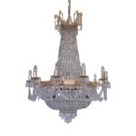Denver Grand Gold and Crystal Empire Chandelier 85cm