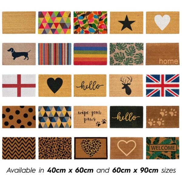 Door Mat Doormats Non Slip Natural Coir Welcome Indoor Outdoor Home Garden Mats