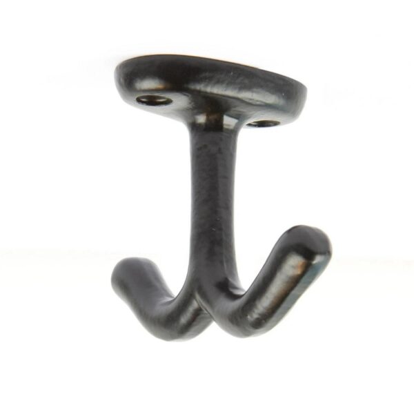Double Ceiling Hook Cast Iron Antique Vintage Style Hooks W80mm x H60mm Black