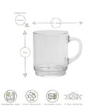 Duralex 260ml Versailles Glass Coffee Mugs Shock-Proof Cappuccino Tea Cup Mug - Image 3