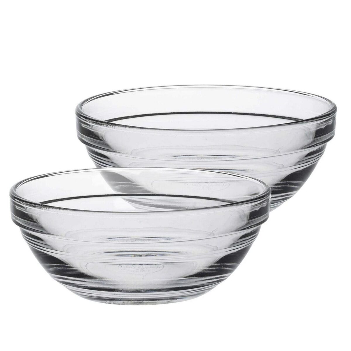 Duralex Lys Glass Stacking Bowls Kitchen Serving Mixing 10.5cm (4 ) x6 - Image 1