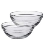 Duralex Lys Glass Stacking Bowls Kitchen Serving Mixing 10.5cm (4 ) x6