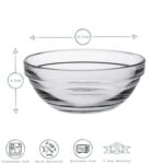 Duralex Lys Glass Stacking Bowls Kitchen Serving Mixing 10.5cm (4 ) x6 - Image 3