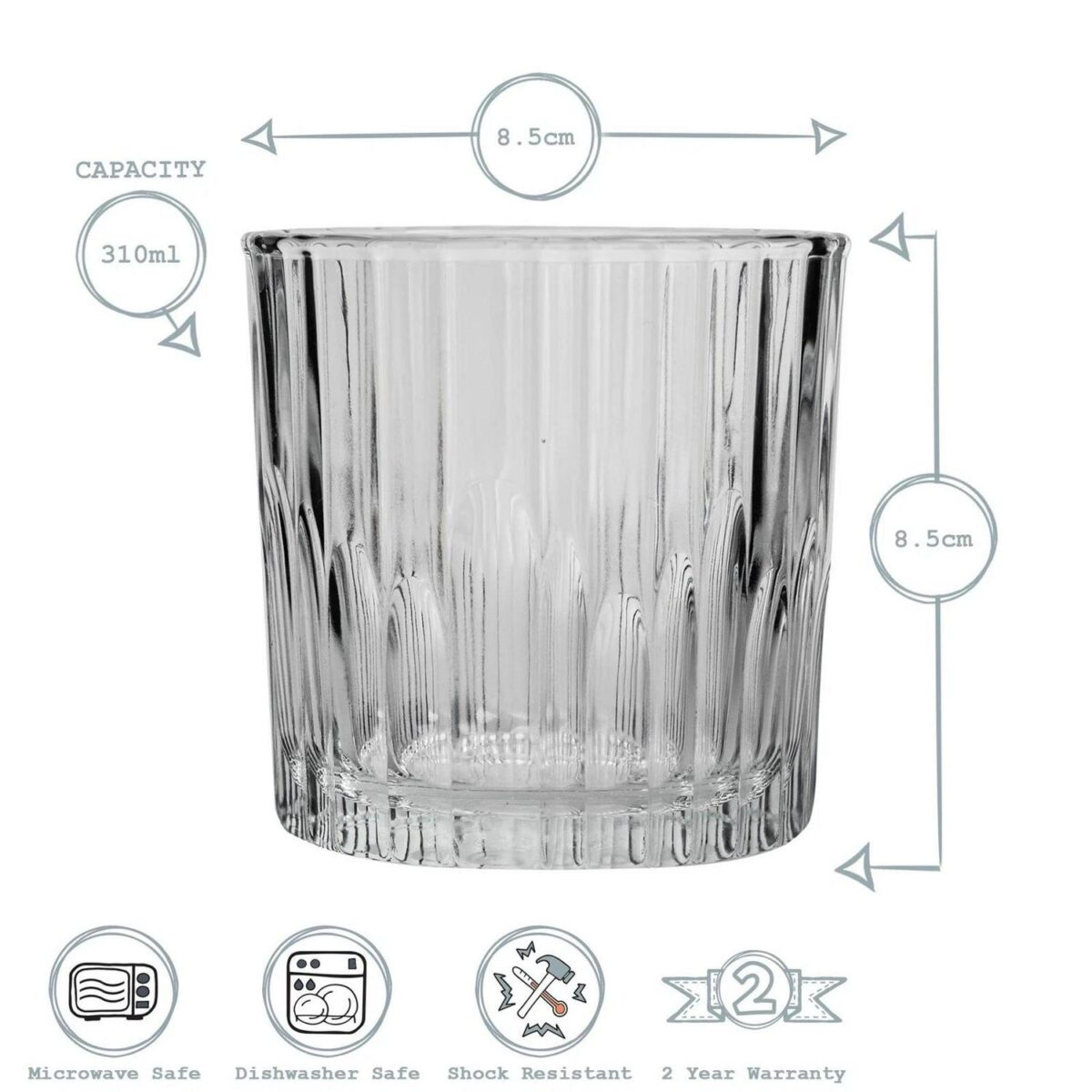 Duralex Manhattan Vintage Whisky Whiskey Rocks Tumblers Glasses 310ml x12 - Image 3