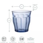 Duralex Picardie Glass Juice Water Tumblers Glasses Set Blue 310ml x6 - Image 3