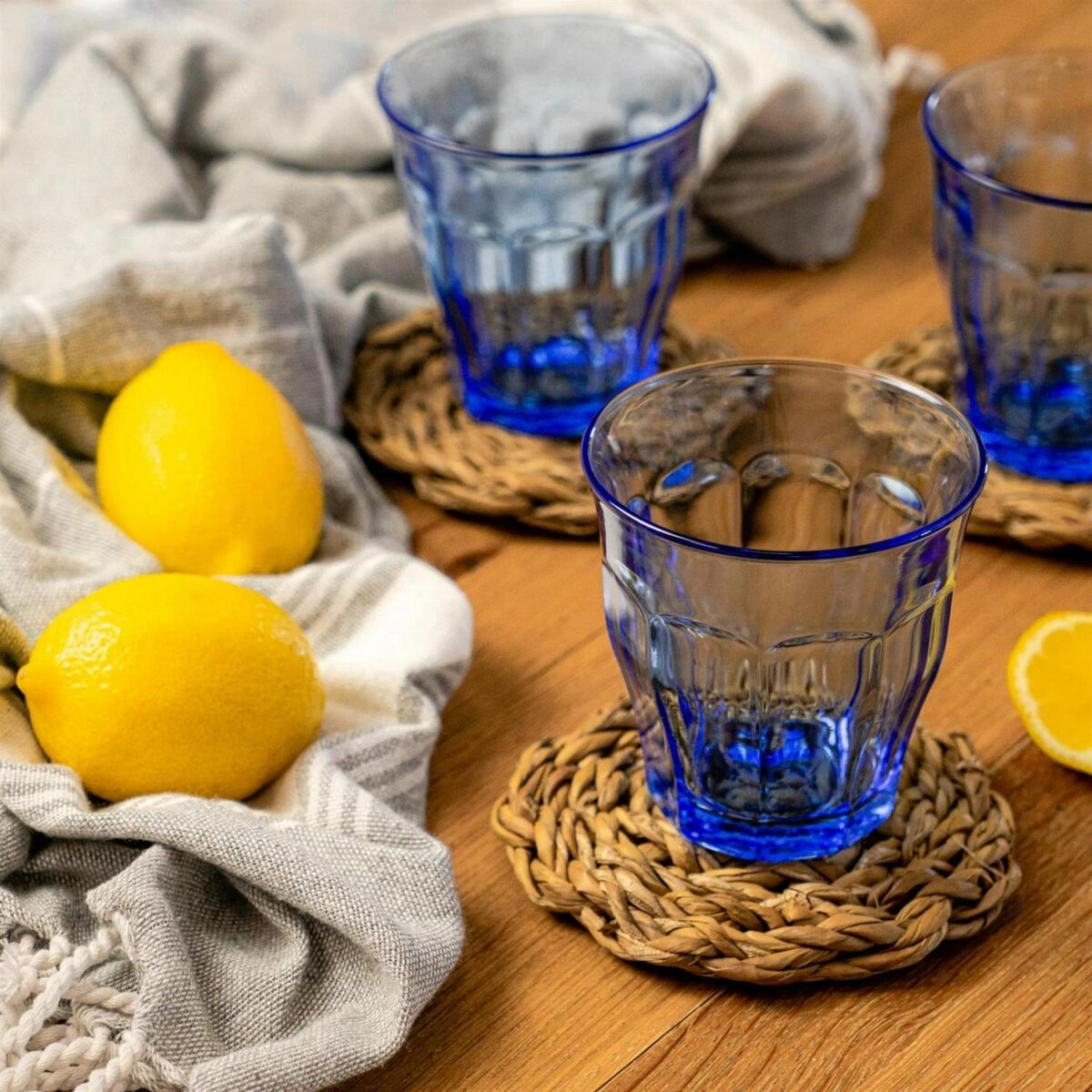 Duralex Picardie Glass Juice Water Tumblers Glasses Set Blue 250ml x12 - Image 5