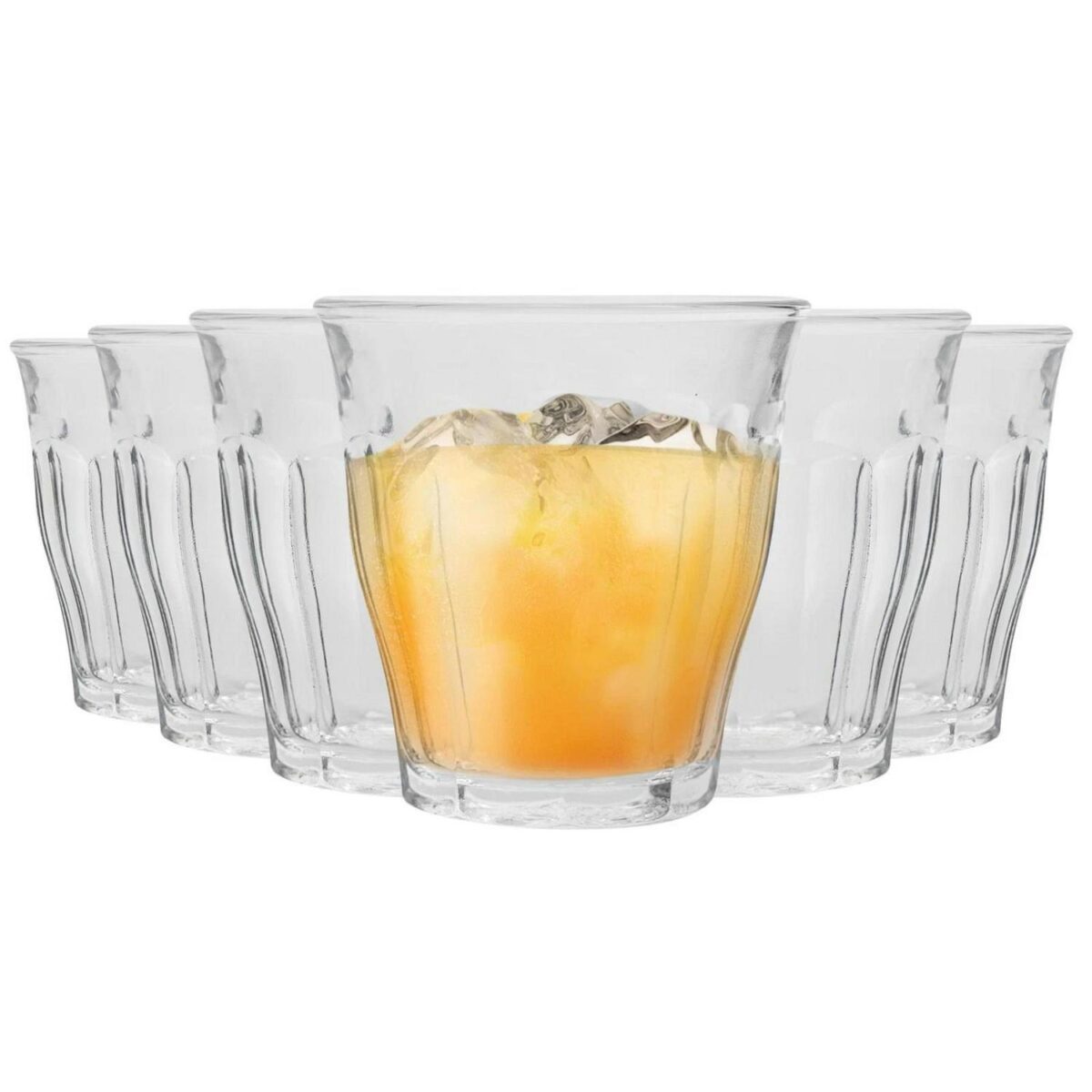 Duralex Picardie Glass Juice Water Tumblers Glasses Set Clear 220ml x12 - Image 1