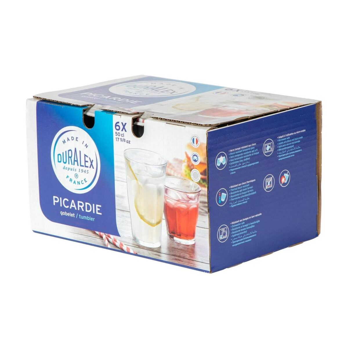 Duralex Picardie Highball Cocktail Glasses Tumblers Set 500ml x6 - Image 5