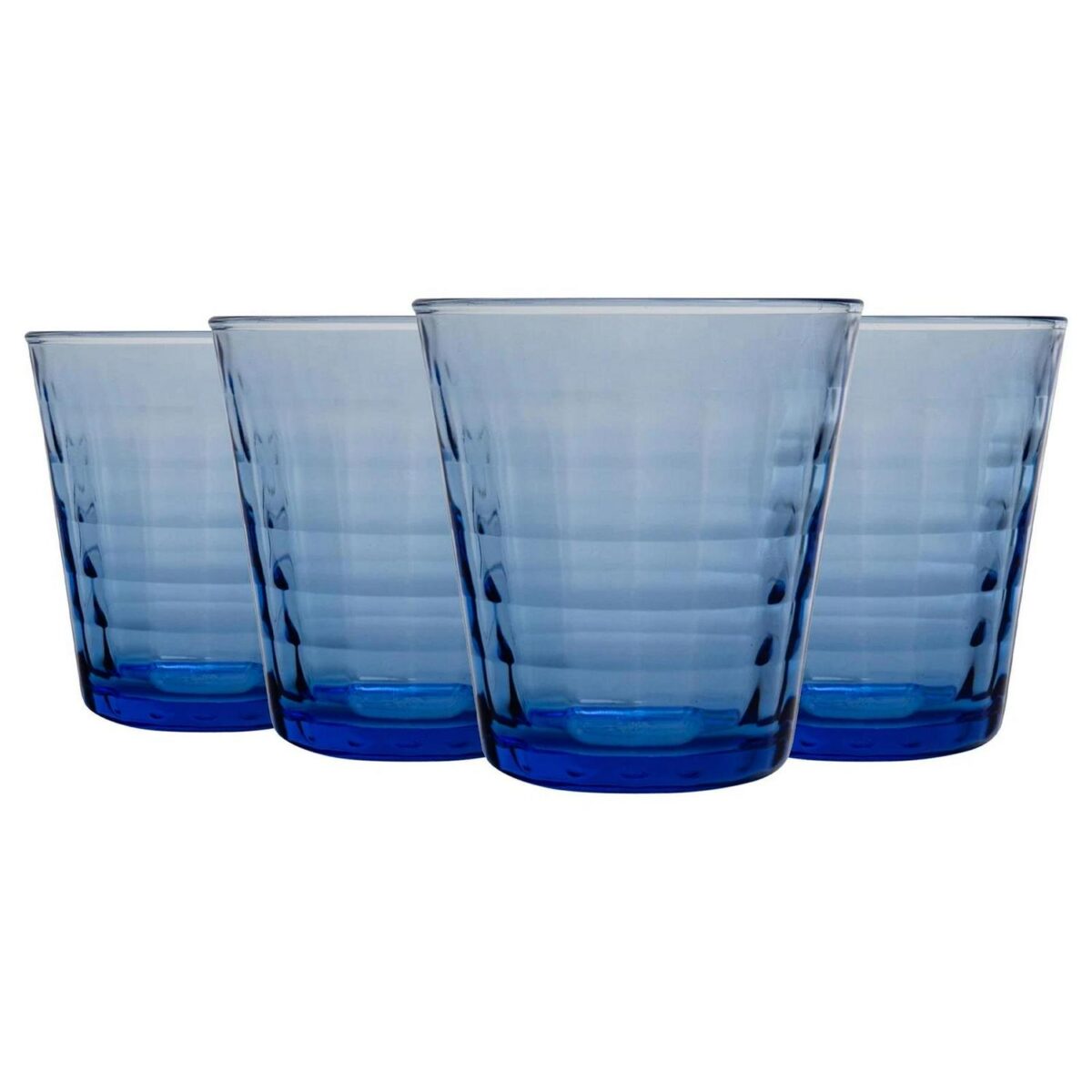 Duralex Prisme Glass Juice Water Tumblers Glasses Set Blue 220ml x4 - Image 1