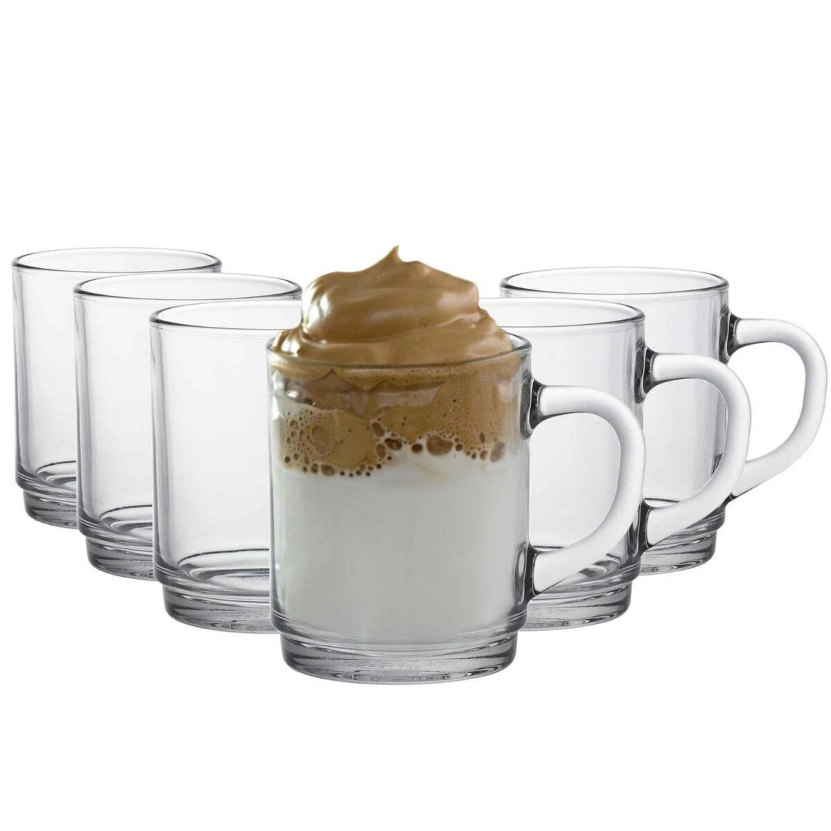 Duralex Versailles Glass Coffee Mugs Cups for Tea Hot Drinks 260ml Clear x6 - Image 1