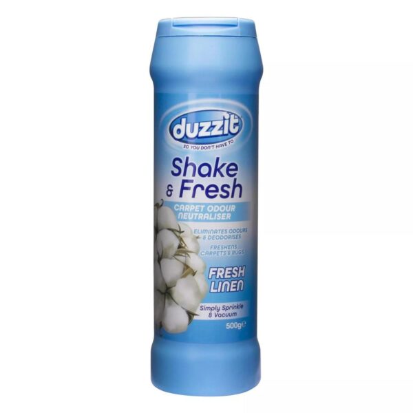 Duzzit Shake and Fresh Carpet Deodoriser 500g Fresh Linen Pet Odour Cleaner