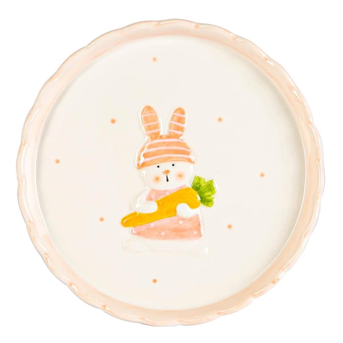 Easter Bunny Cake Stand Hand Painted Buffet Party Tableware 18cm White - Image 4