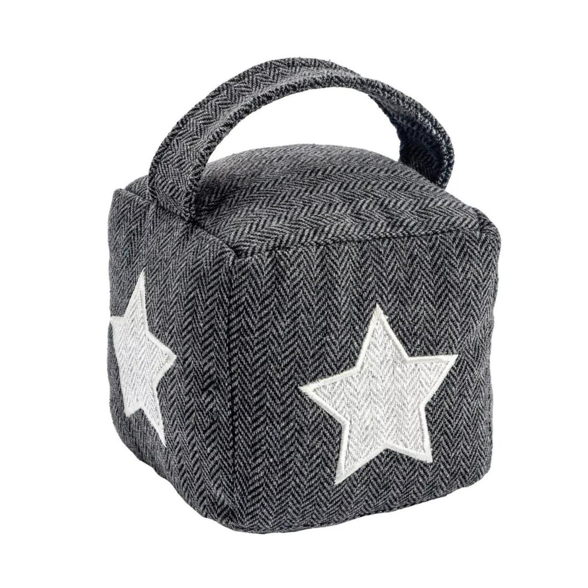 Fabric Door Stop Doorstop Grey Heavy Stopper Sand Filled Weighted Star - Image 1