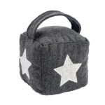 Fabric Door Stop Doorstop Grey Heavy Stopper Sand Filled Weighted Star