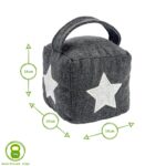 Fabric Door Stop Doorstop Grey Heavy Stopper Sand Filled Weighted Star - Image 3