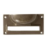 Filing Cabinet Cup Handle with Card Frame Cast Iron Handles 100mm x 50mm Brass - Image 3