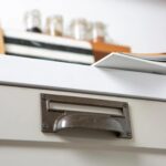 Filing Cabinet Cup Handle with Card Frame Cast Iron Handles 130mm x 50mm Raw - Image 5