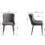 Finch Grey Faux Leather Diamond Stitch Dining Chair, 2 Pack - Image 2