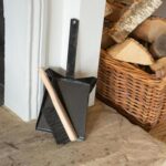 Fireplace Dustpan and Brush Set Metal Cleaning Shovel Dust Pan 180mm Black - Image 2