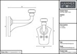 Flat Top Larder Hook Cast Iron Antique Vintage Style Hooks W40mm x H70mm Raw - Image 4
