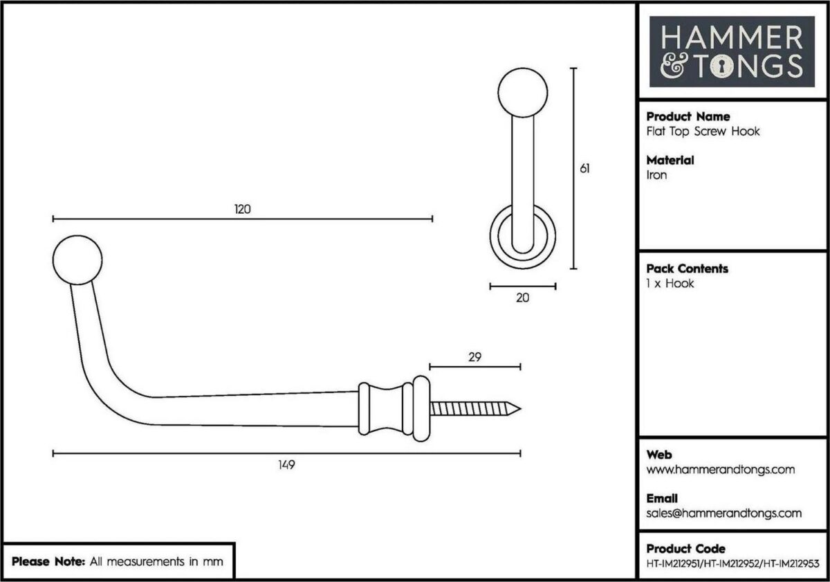 Flat Top Screw Hook daa9f87d163f76da2159c154f4954437