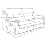 Fletcher Light Grey Leather Power Reclining 2 Seater Sofa with Power Headrest - Image 2