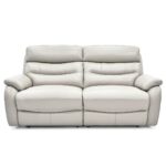 Fletcher Light Grey Leather Power Reclining Large 2 Seater Sofa with Power Headrest - Image 6