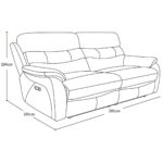 Fletcher Light Grey Leather Power Reclining Large 2 Seater Sofa with Power Headrest - Image 2