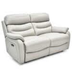 Fletcher Light Grey Leather Power Reclining 2 Seater Sofa with Power Headrest - Image 7