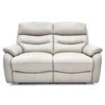 Fletcher Light Grey Leather Power Reclining 2 Seater Sofa with Power Headrest - Image 6