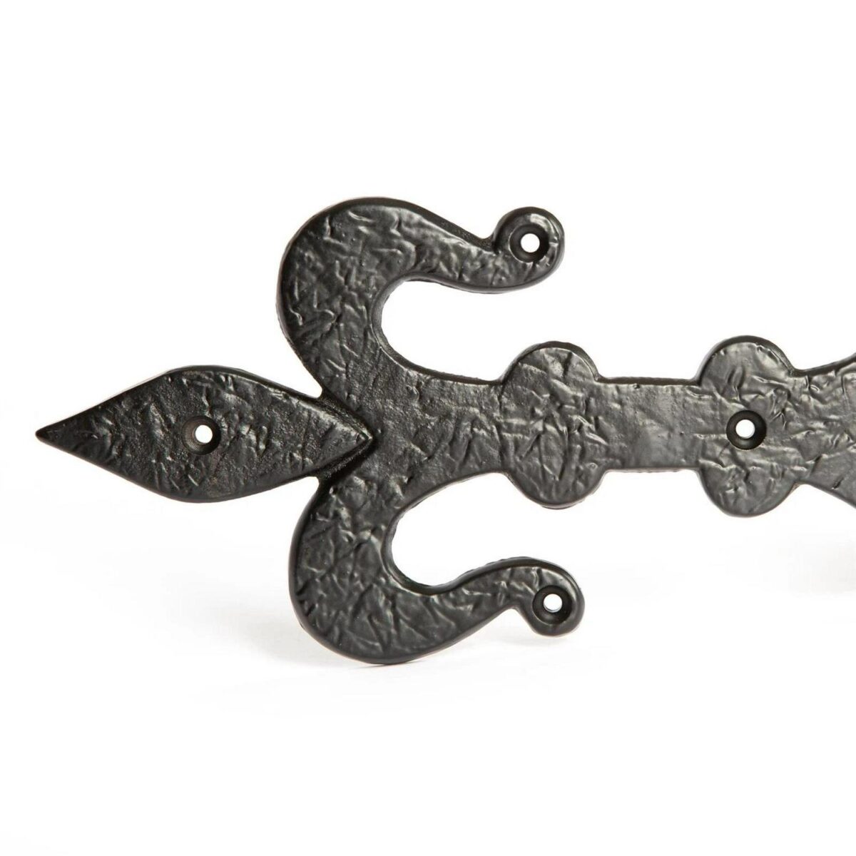 Fleur De Lis T-Hinge Cast Iron Antique Cupboard Door Hinges W235mm Black - Image 3