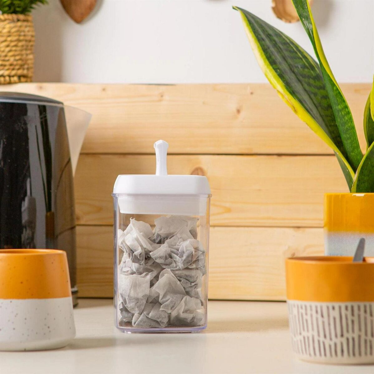 Flip Lock Plastic Food Storage Container Kitchen Pantry Food Canister 800ml - Image 7