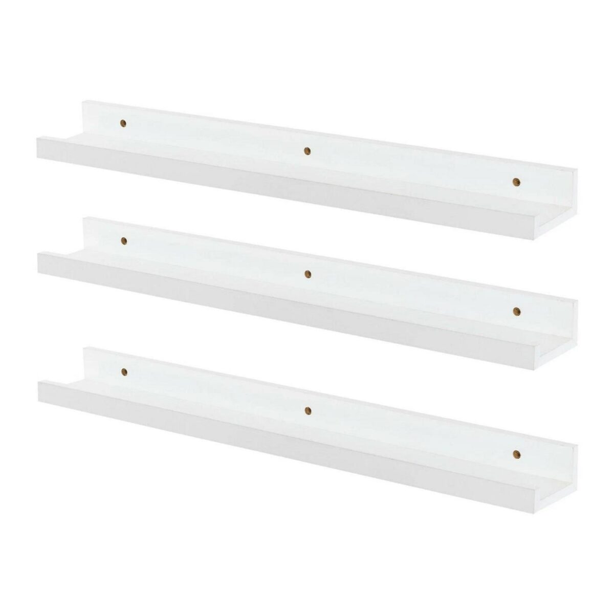 Floating Picture Photo Shelf Shelves Photo Rail, 56cm - White - Set of 3 - Image 1