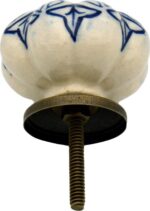 Floral Ceramic Cabinet Knob Vintage Cupboard Door Drawer Handles Navy - Image 5