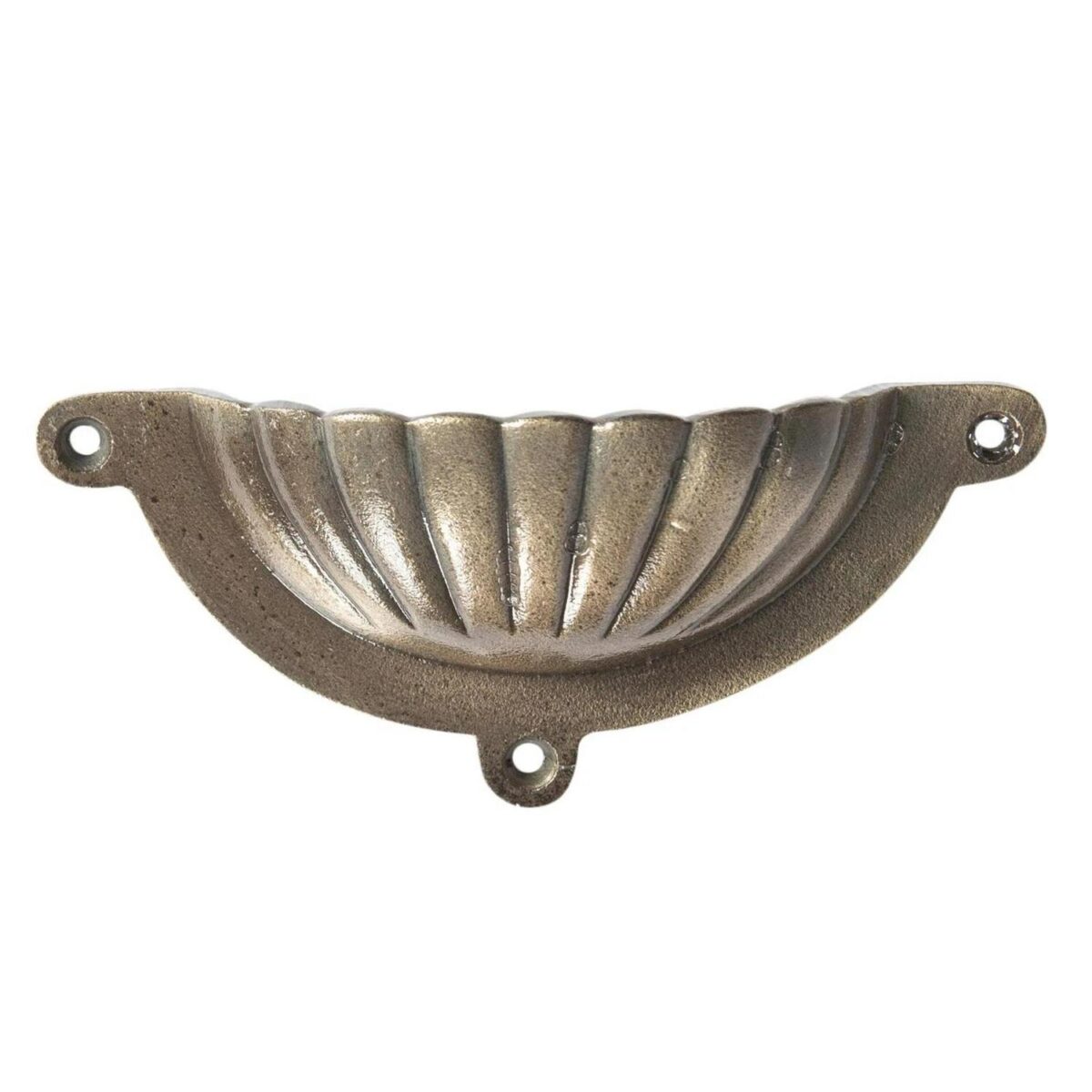 Fluted Cabinet Cup Handle Cast Iron Cupboard Handles 130mm x 60mm Brass - Image 3