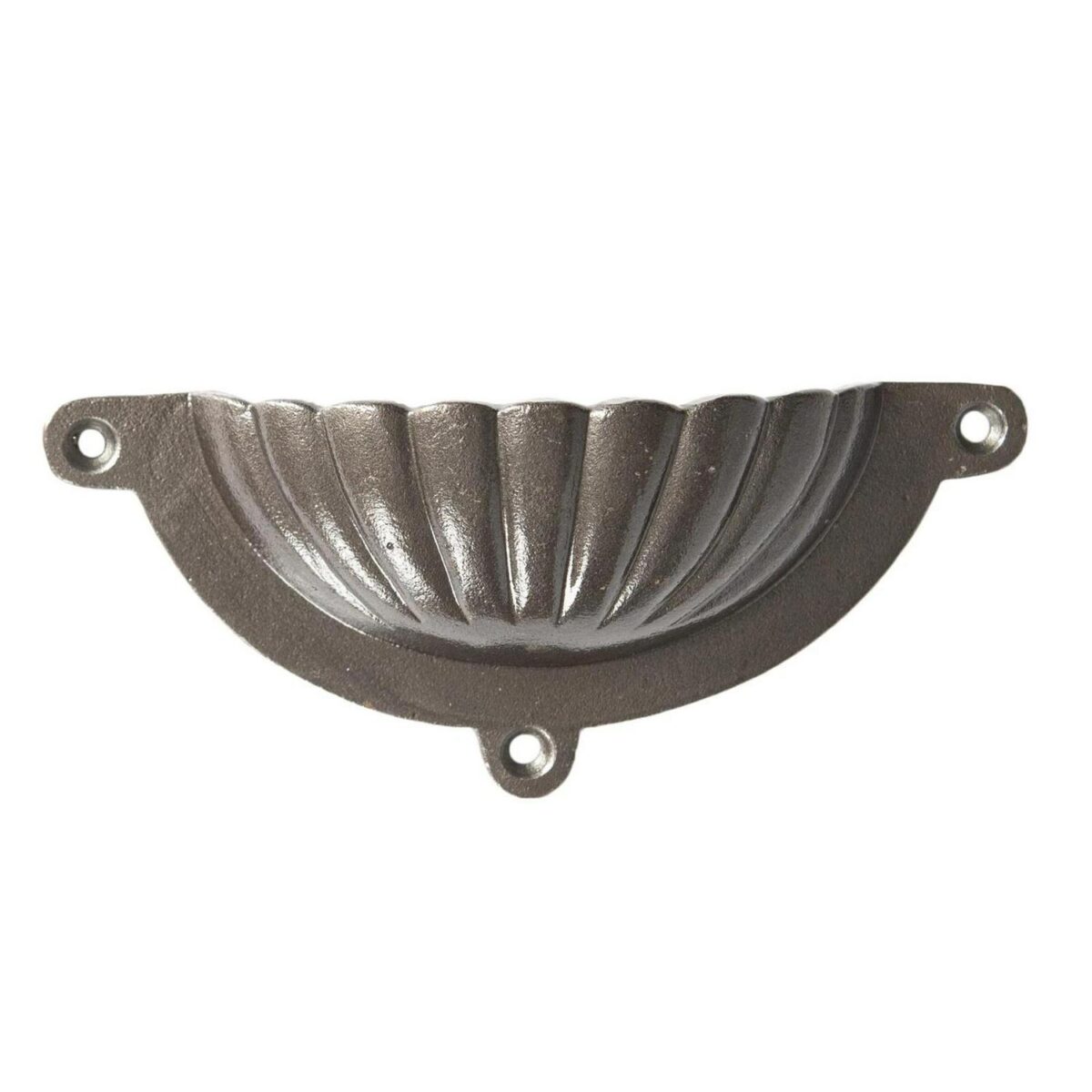 Fluted Cabinet Cup Handle Cast Iron Cupboard Handles 130mm x 60mm Raw - Image 2