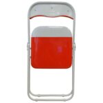 Folding Chairs Padded Faux Leather Studying Dining Office Chair Red White x1 - Image 5