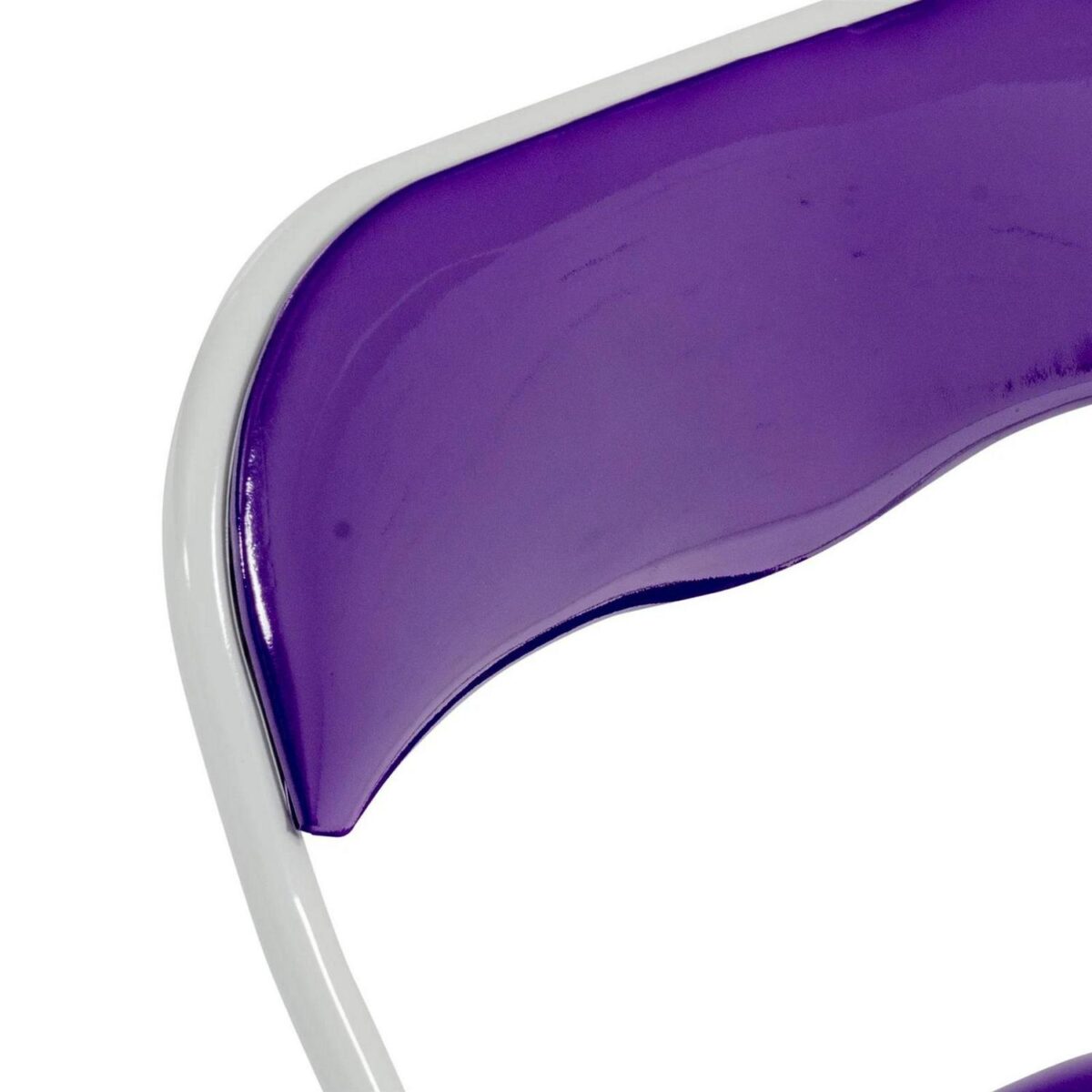 Folding Chairs Padded Faux Leather Studying Dining Office Chair Purple White x1 - Image 4