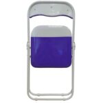 Folding Chairs Padded Faux Leather Studying Dining Office Chair Purple White x1 - Image 5