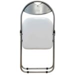 Folding Chairs Padded Faux Leather Studying Dining Office Event Chair White x2 - Image 4