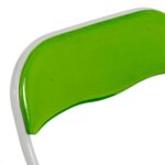 Folding Chairs Padded Faux Leather Studying Dining Office Chair Green White x2 - Image 4