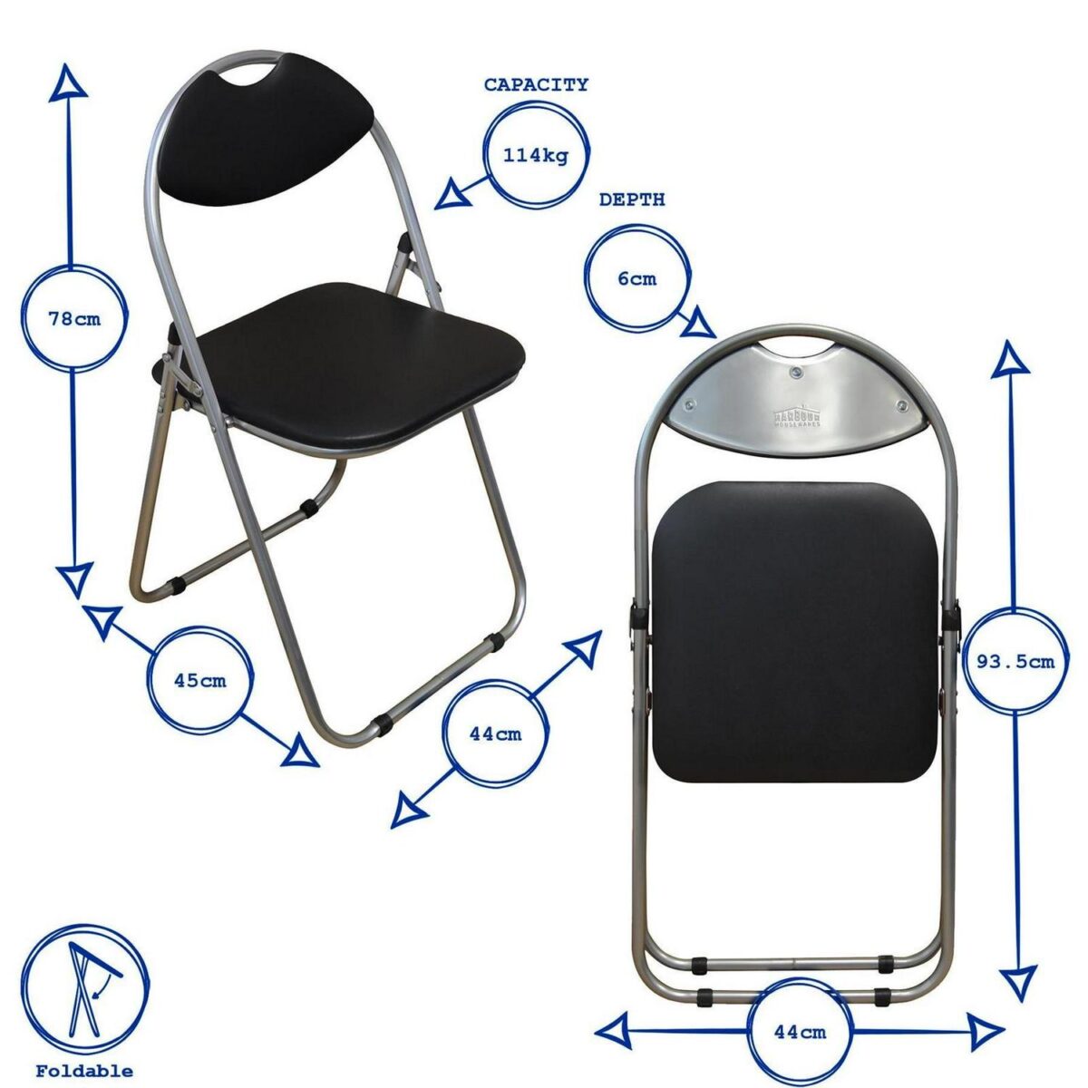 Folding Chairs Padded Faux Leather Studying Dining Office Event Chair White x2 - Image 3