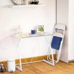 Folding Chairs Padded Faux Leather Studying Dining Office Chair Blue White x2 - Image 7