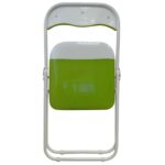 Folding Chairs Padded Faux Leather Studying Dining Office Chair Green White x2 - Image 5