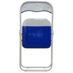 Folding Chairs Padded Faux Leather Studying Dining Office Chair Blue White x2 - Image 5